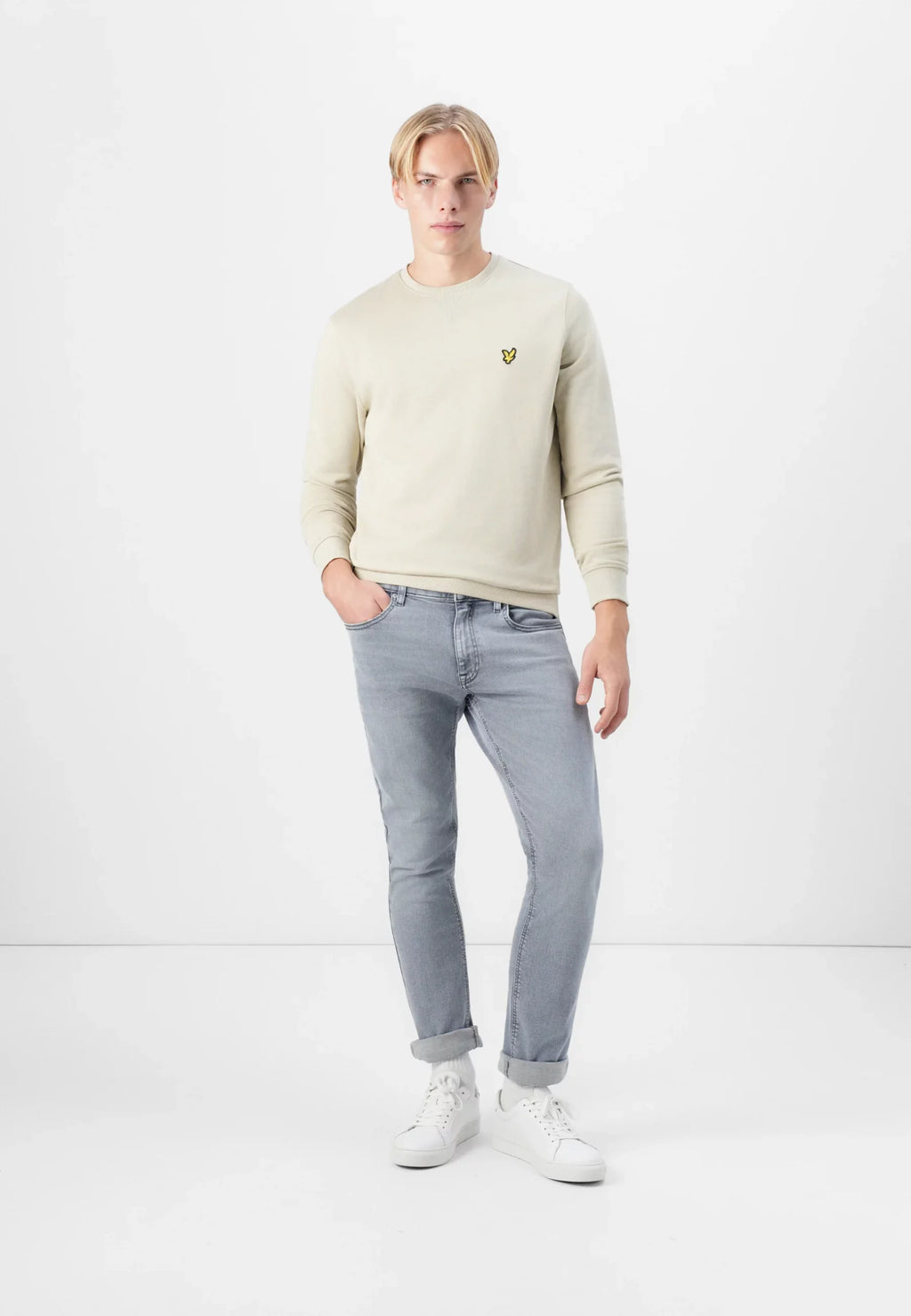 LYLE & SCOTT SUDADERA SIN CAPUCHA UNISEX SUDADERA REGULAR FIT CREMA