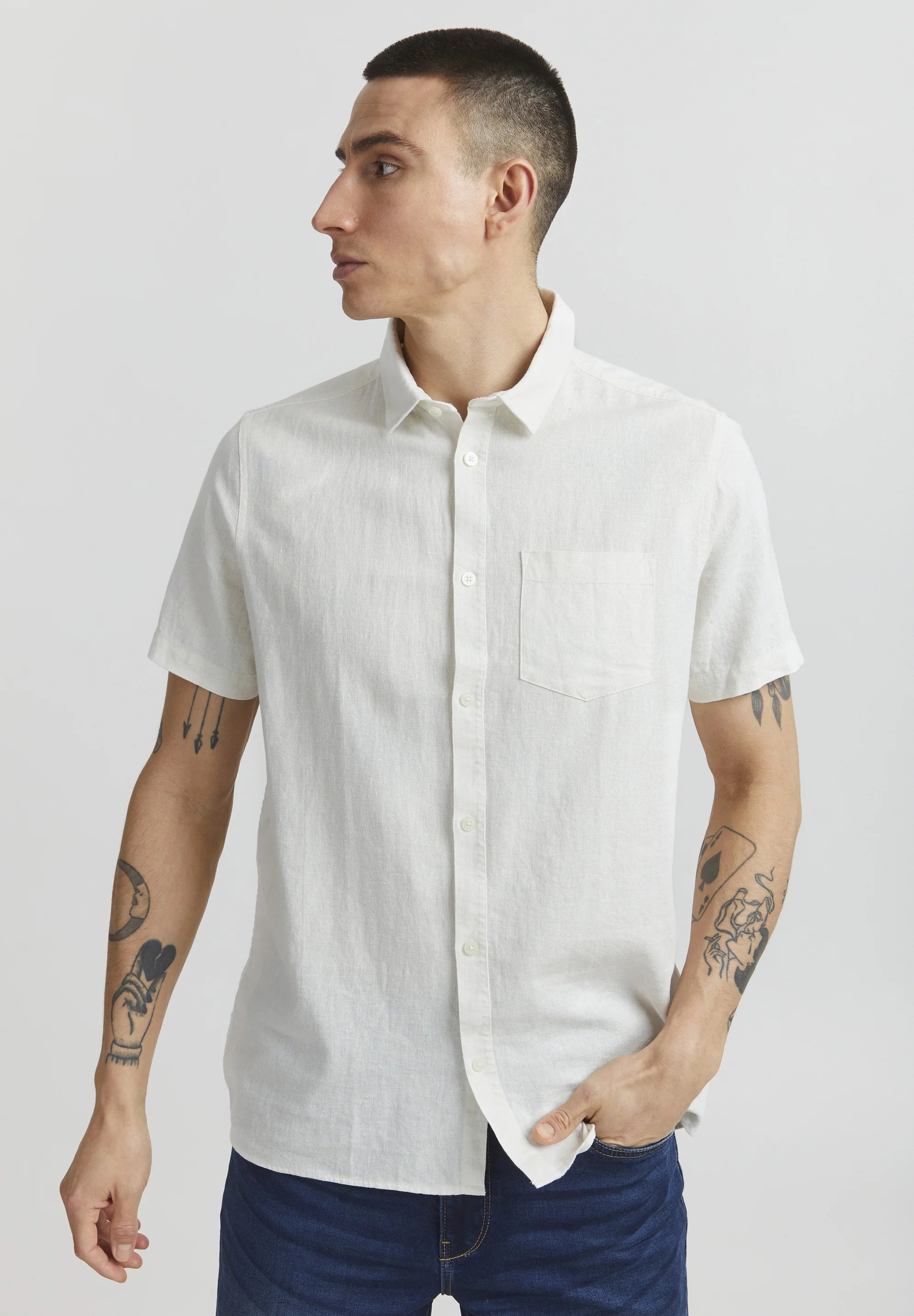 SOLID LINO SDALLAN SS SH OFF WHITE
