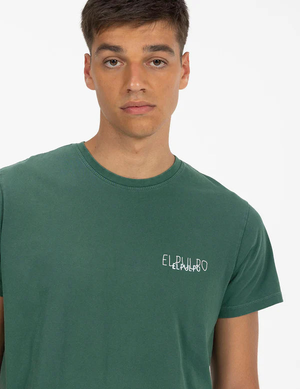 EL PULPO TRIPLE LOGO DESGASTADO CAMISETA VERDE