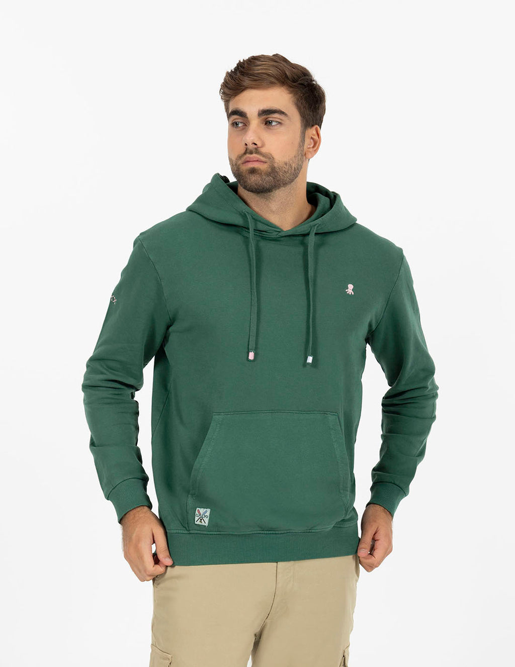 EL PULPO BASICA BORADO SUDADERA CON CAPUCHA VERDE