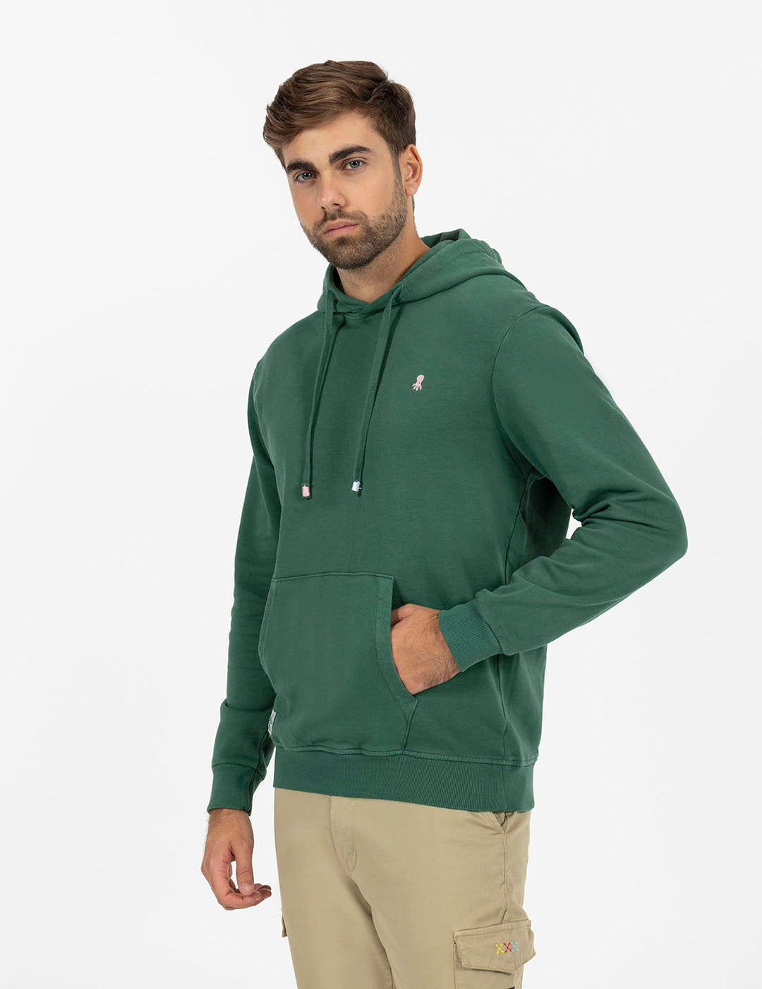 EL PULPO BASICA BORADO SUDADERA CON CAPUCHA VERDE