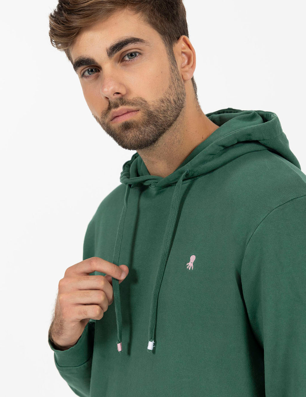EL PULPO BASICA BORADO SUDADERA CON CAPUCHA VERDE