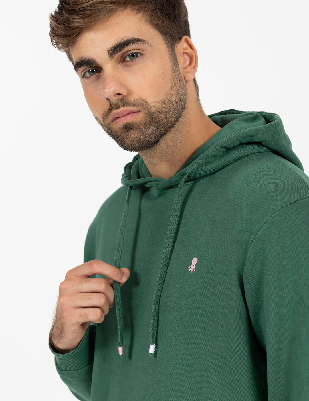 EL PULPO BASICA BORADO SUDADERA CON CAPUCHA VERDE