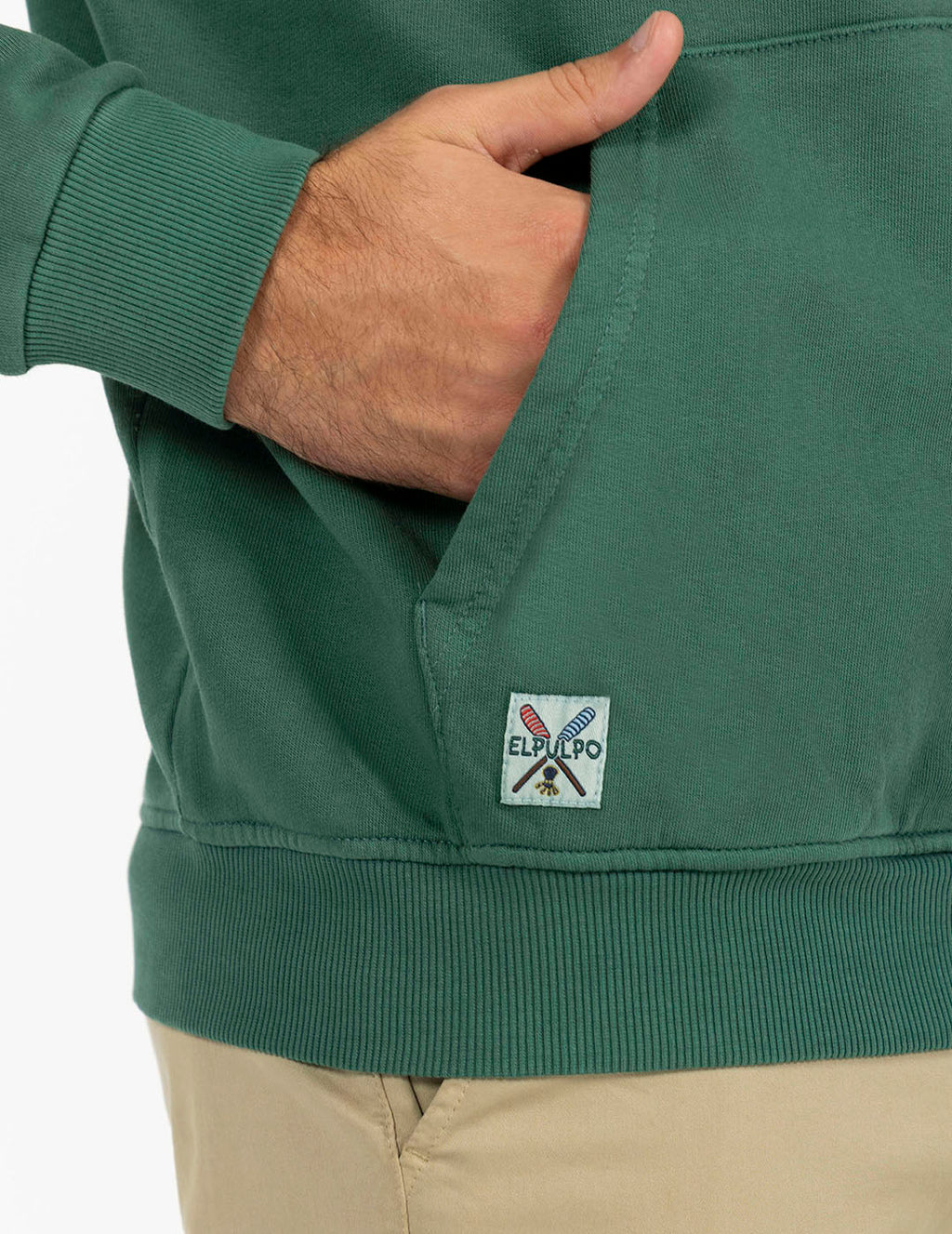 EL PULPO BASICA BORADO SUDADERA CON CAPUCHA VERDE