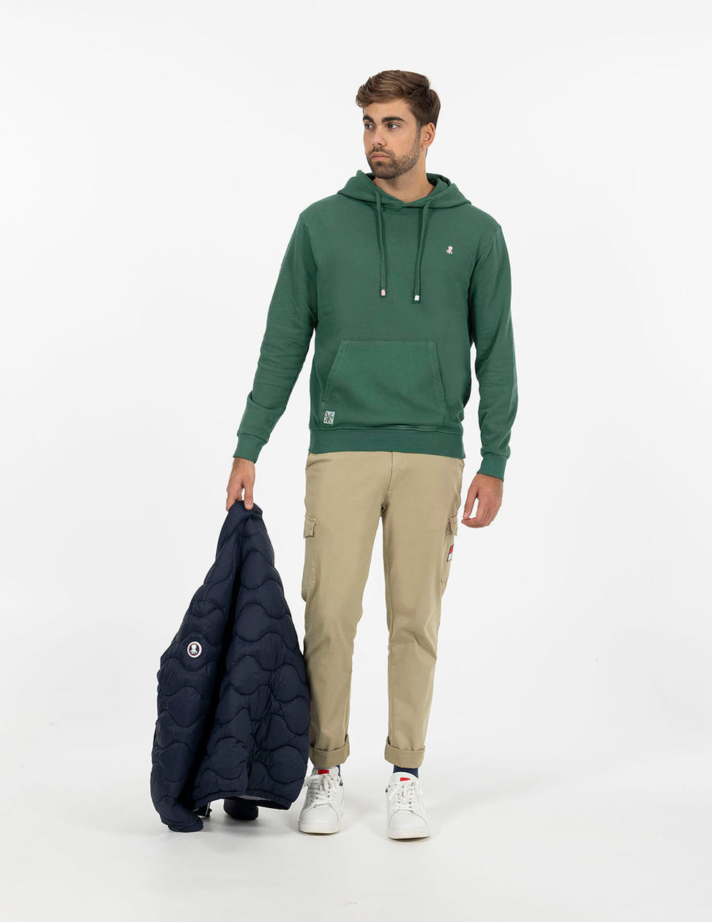 EL PULPO BASICA BORADO SUDADERA CON CAPUCHA VERDE