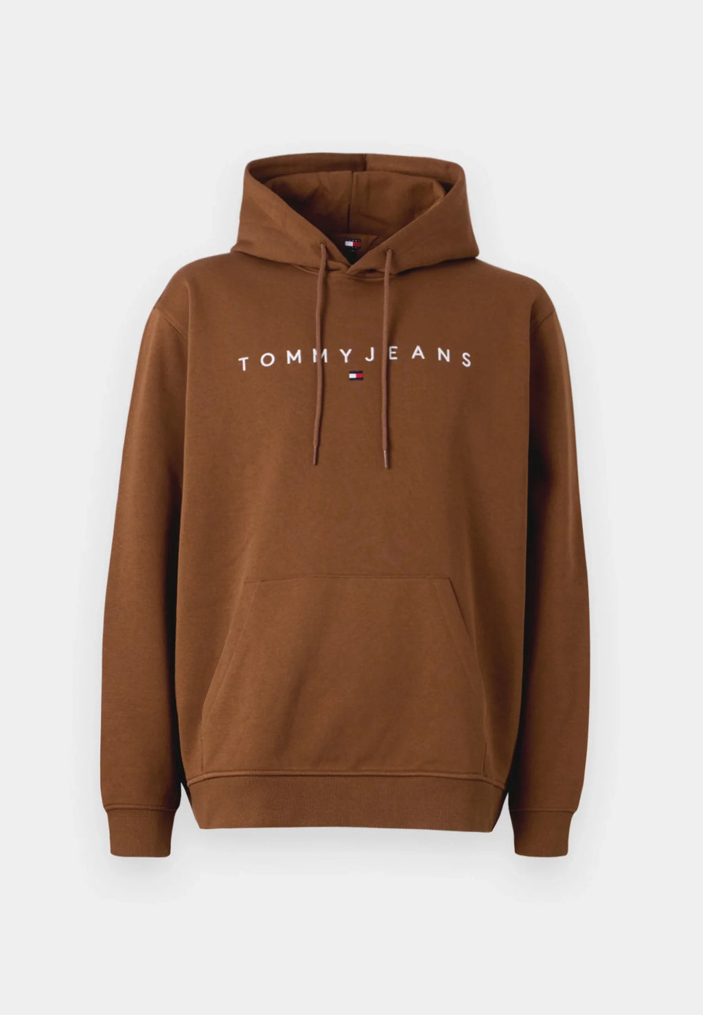 TOMMY JEANS SUDADERA CON CAPUCHA REGULAR FIT MARRÓN LOGO BORDADO BLANCO