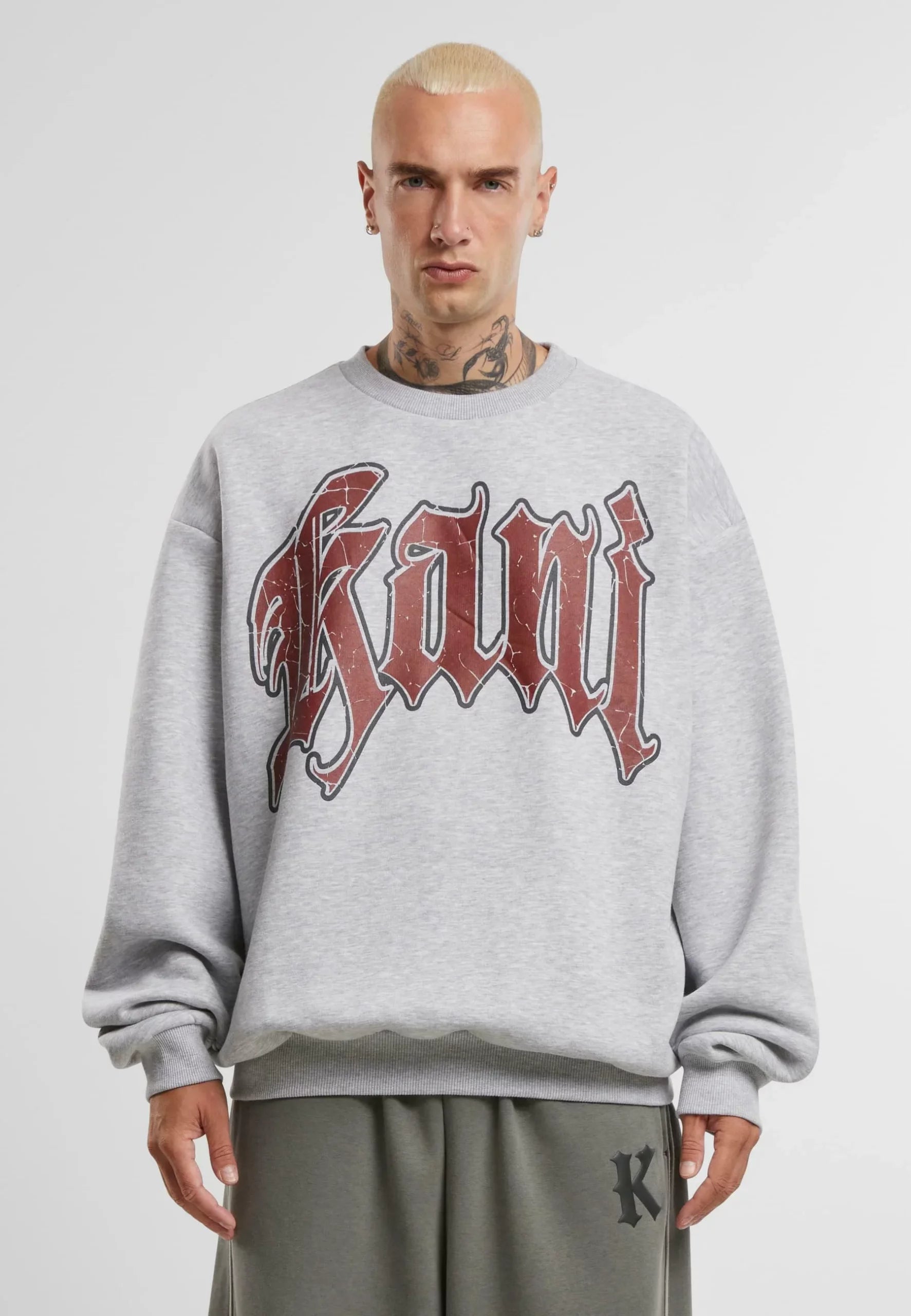 KARL KANI INSIDE OUT CREW SUDADERA SIN CAPUCHA REGULAR FIT GRIS