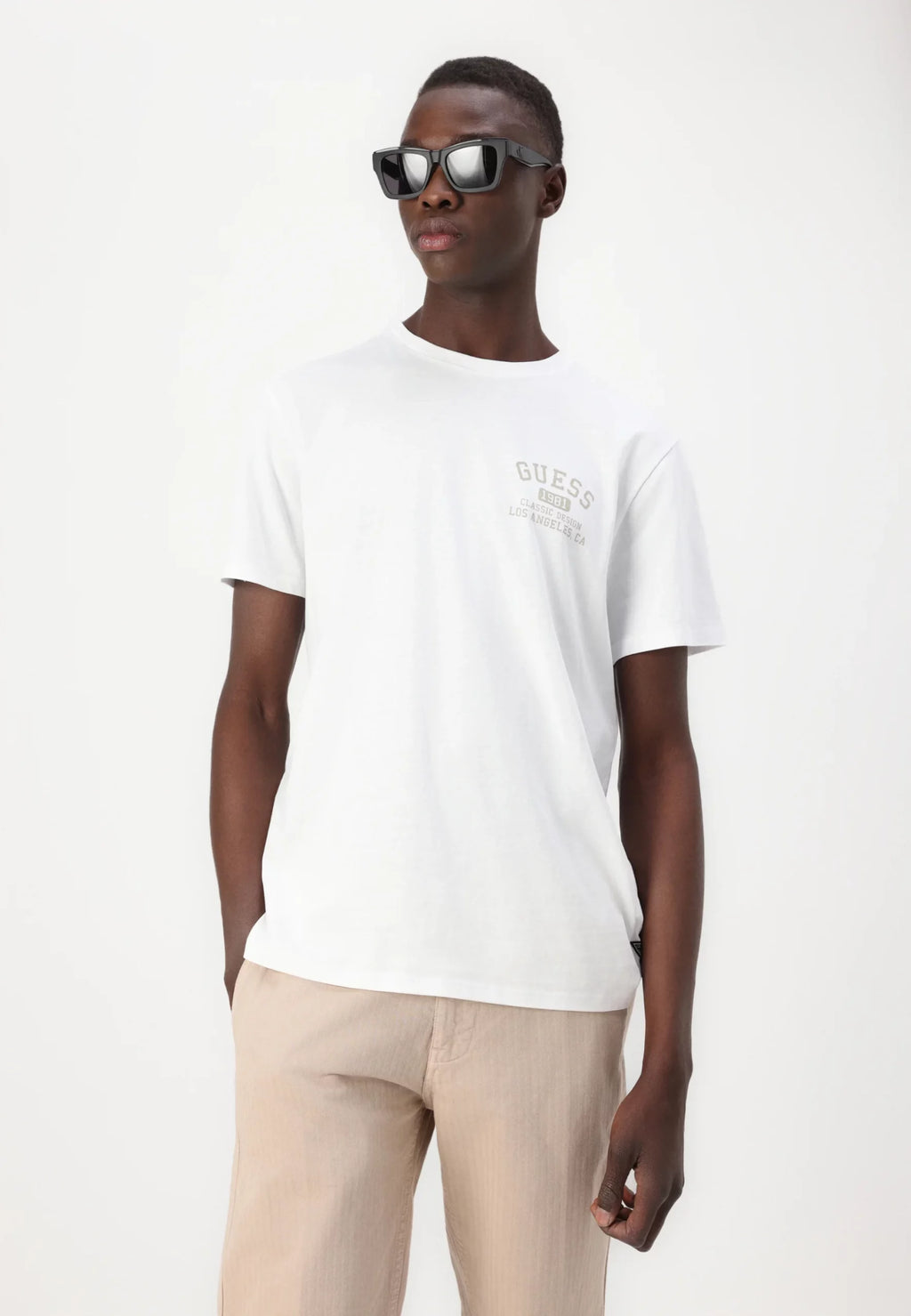 GUESS CLASSIC COLLEGIA CAMISETA REGULAR FIT BLANCA