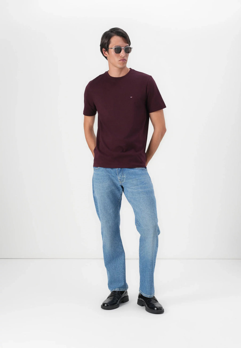 TOMMY JEANS CAMISETA SLIM FIT BURDEOS