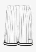 KARL KANI SMALL SIGNATURE PINSTRIPE BERMUDA MESH BLANCO / NEGRO