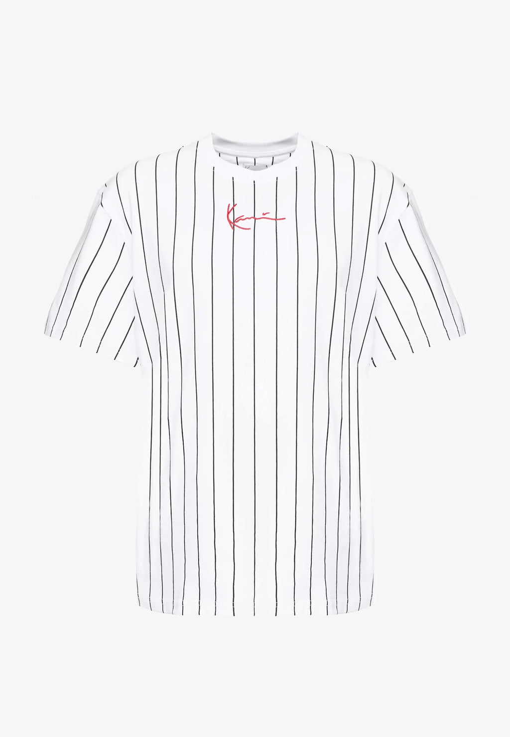 KARL KANI SMALL SIGNATURE PINSTRIPE CAMISETA BLANCO / NEGRO