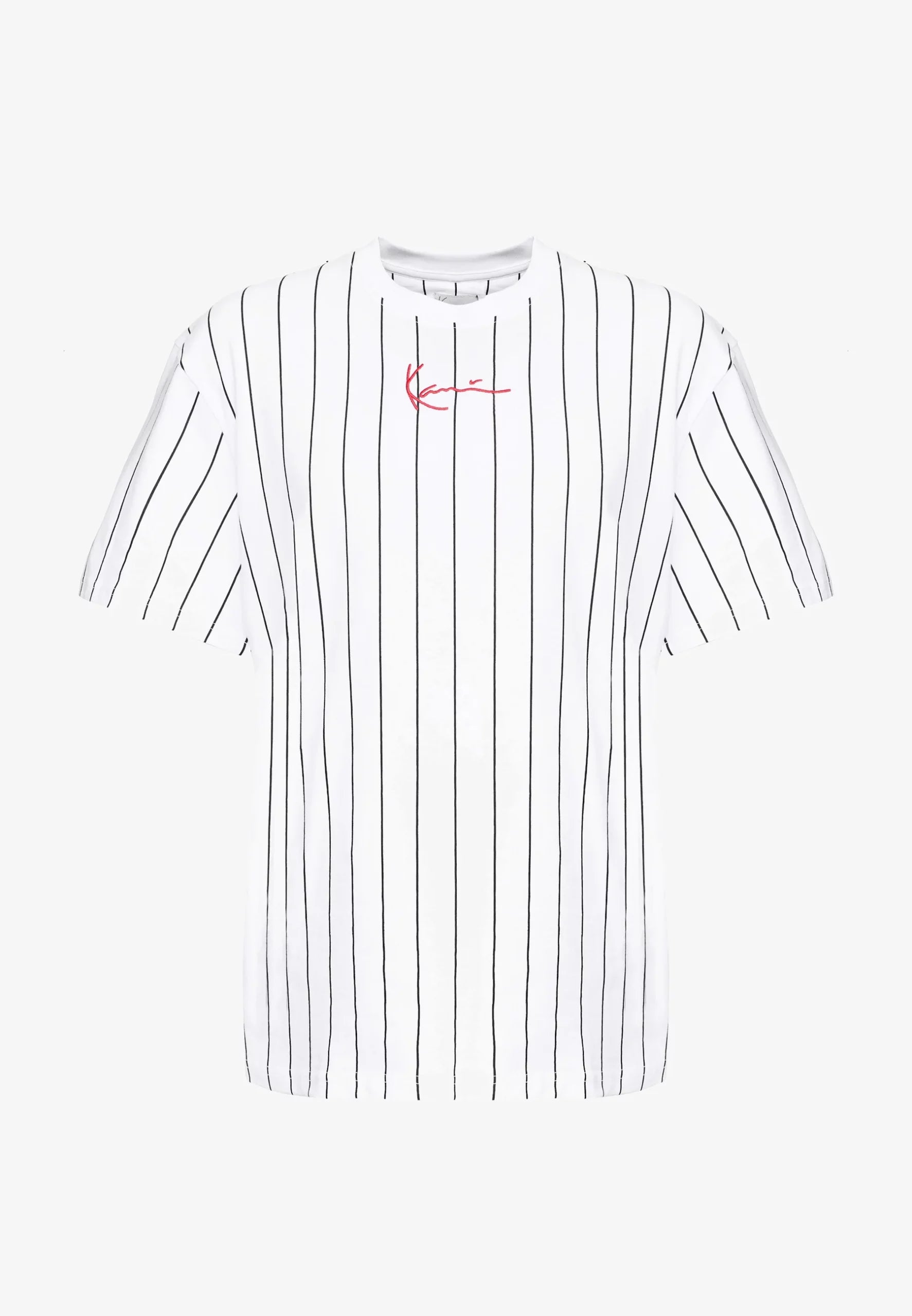 KARL KANI SMALL SIGNATURE PINSTRIPE CAMISETA BLANCO / NEGRO