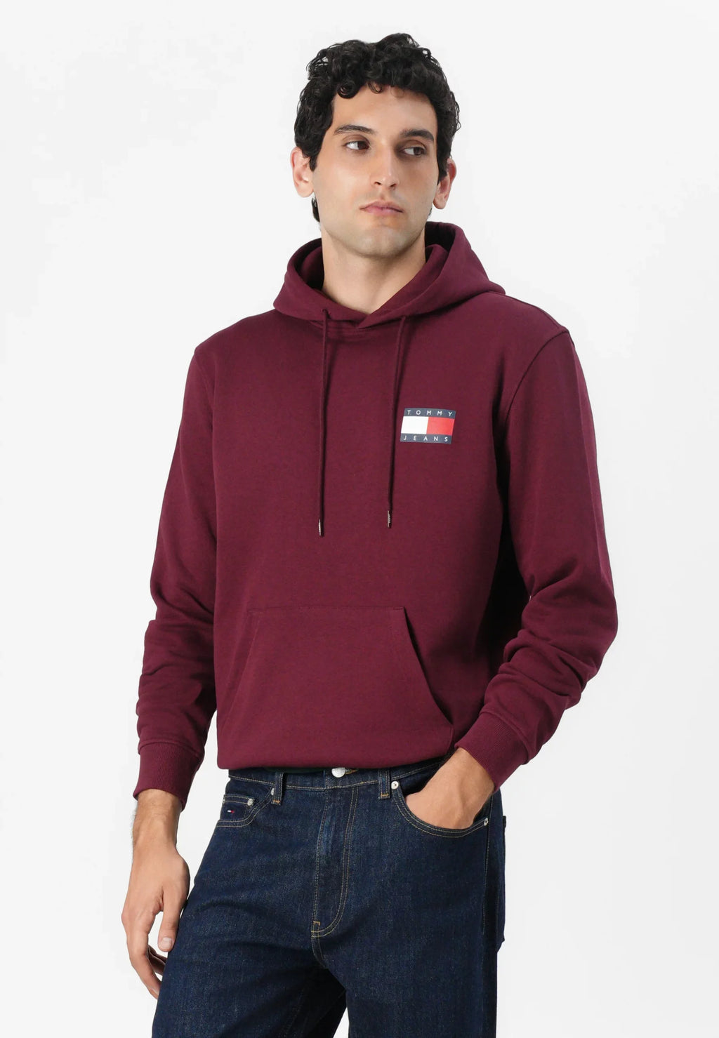 TOMMY JEANS SUDADERA SIN CAPUCHA REGULAR FIT BURDEOS