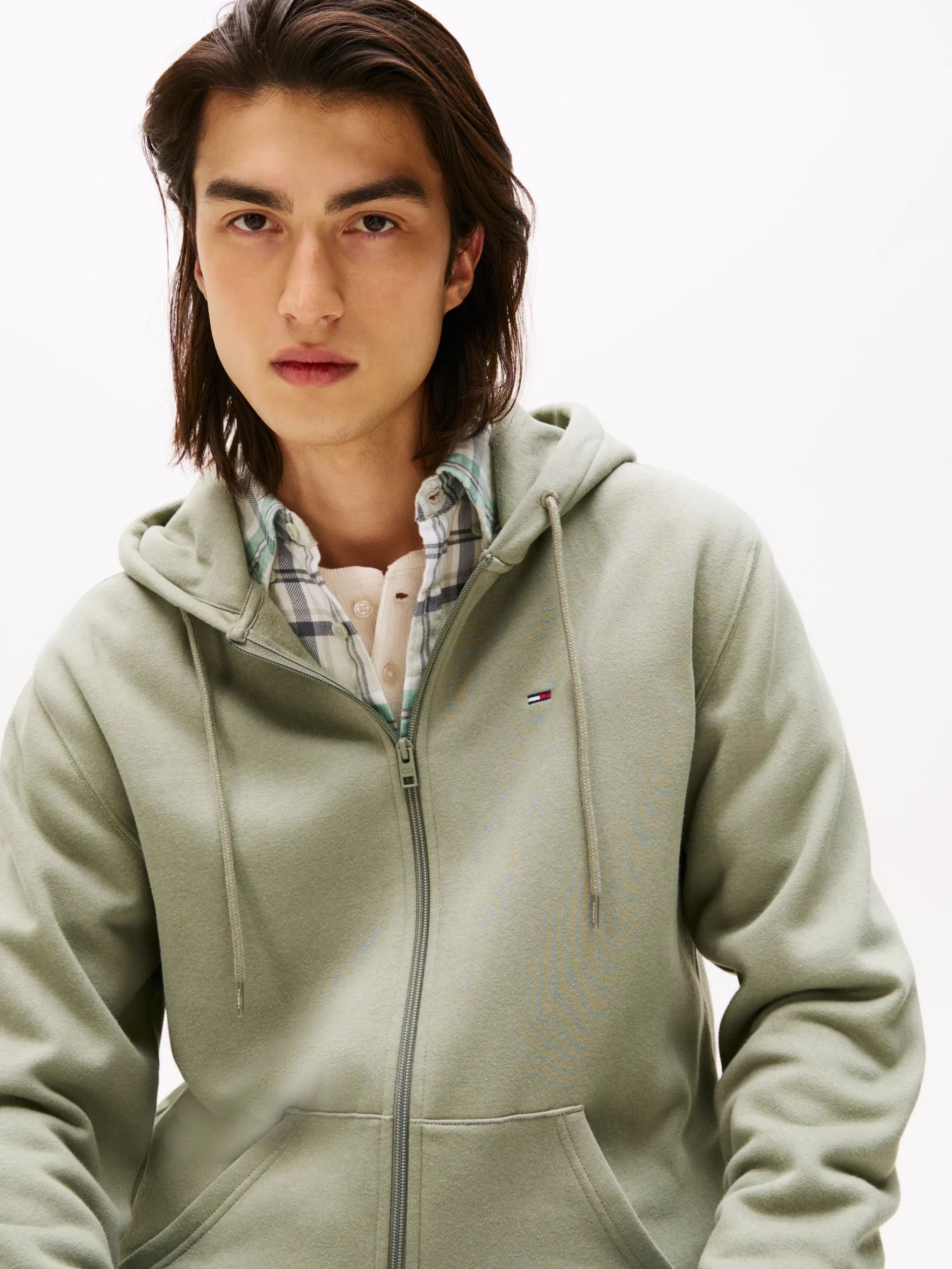 TOMMY JEANS SUDADERA CON CREMALLERA CON CAPUCHA REGULAR FIT VERDE