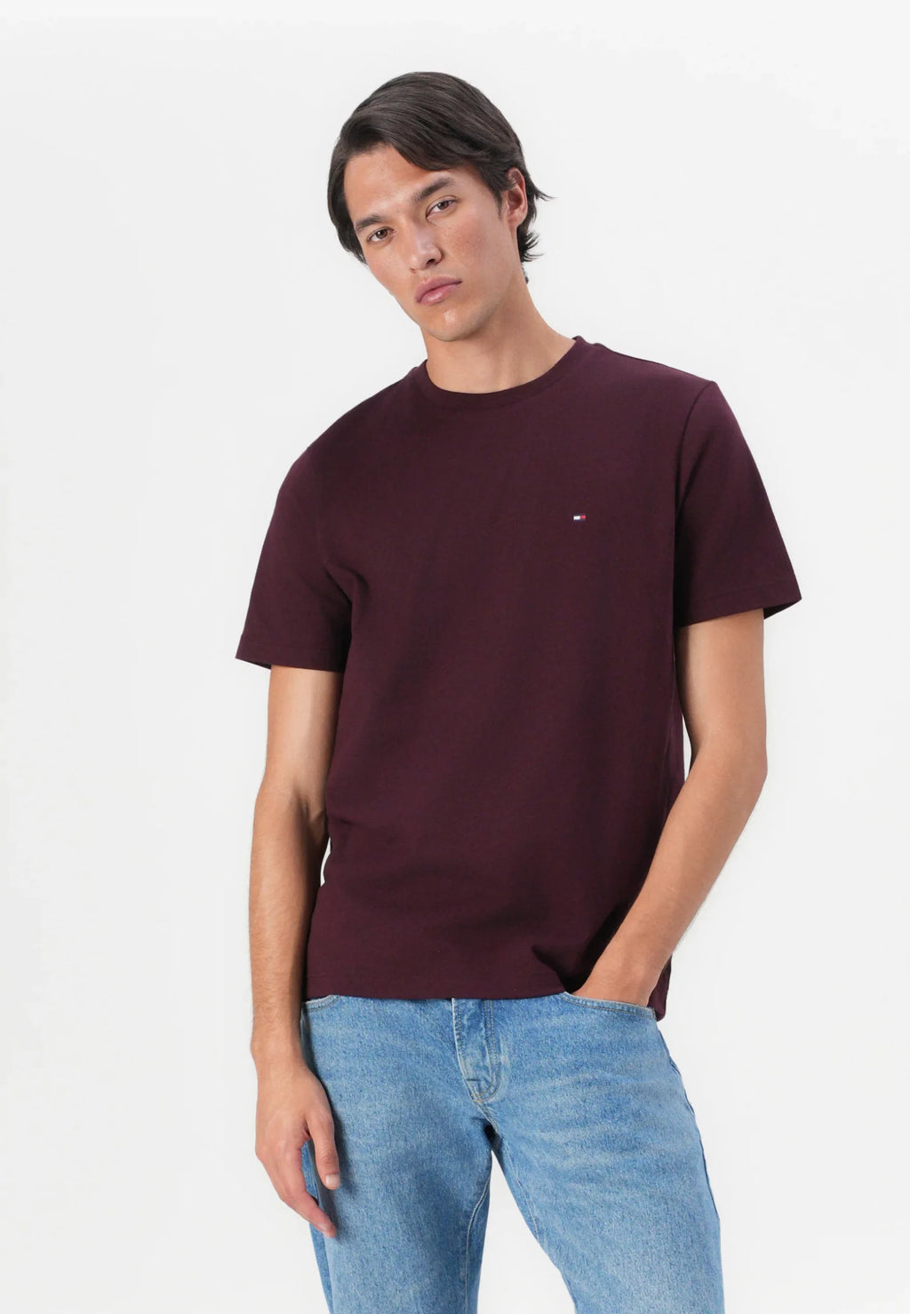 TOMMY JEANS CAMISETA SLIM FIT BURDEOS