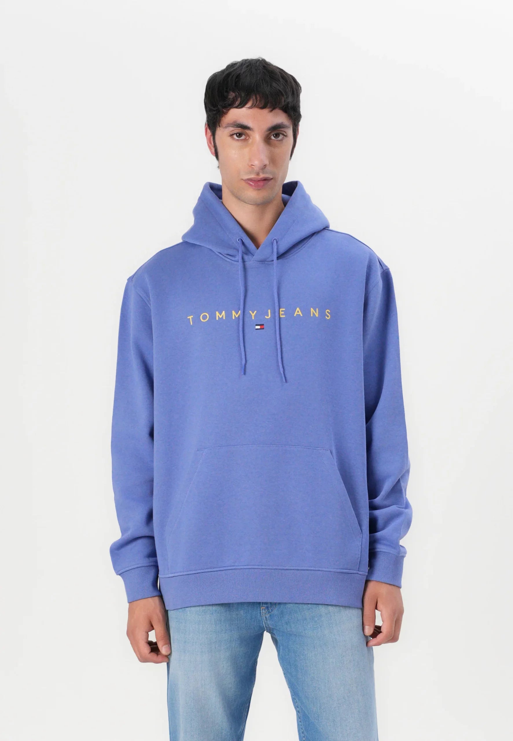 TOMMY JEANS SUDADERA REGULAR FIT AZUL LOGO BORDADO DORADO