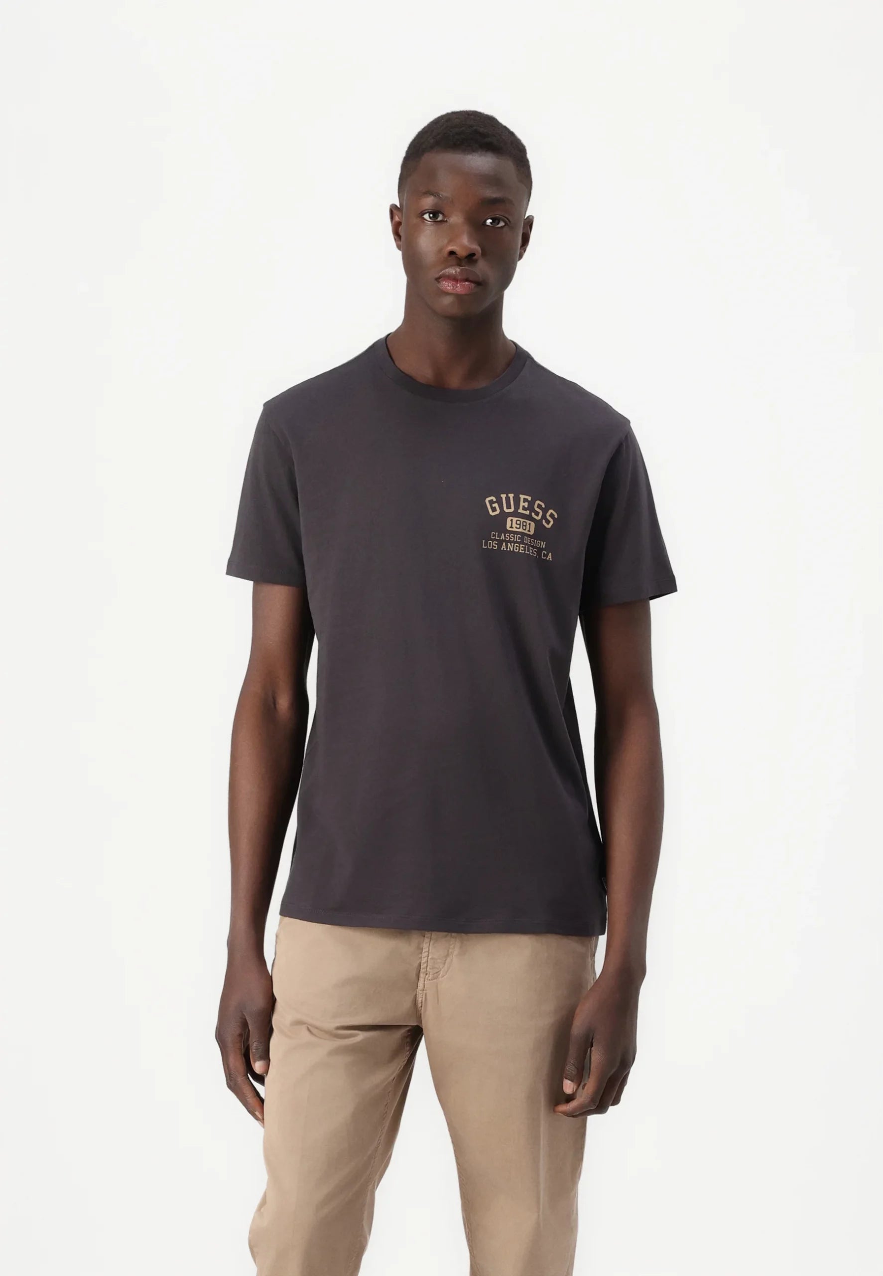 GUESS CLASSIC COLLEGIA CAMISETA REGULAR FIT NEGRA