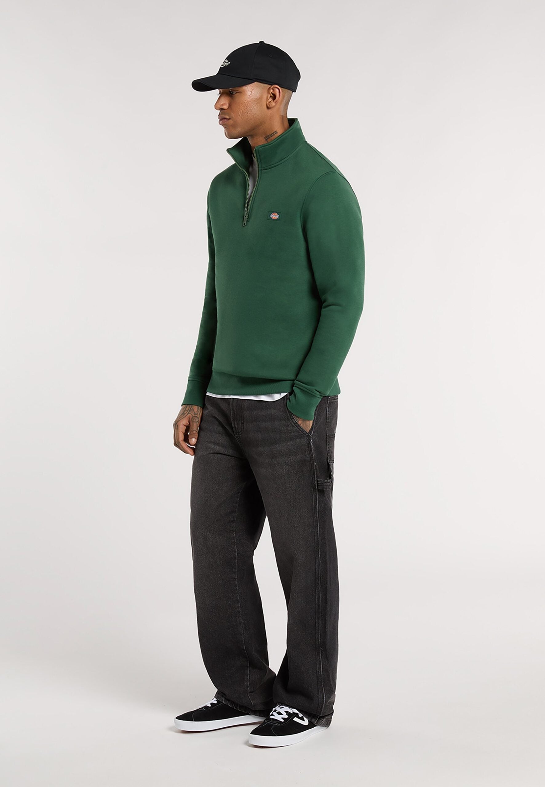 DICKIES OAKPORT SUDADERA MEDIA CREMALLERA VERDE