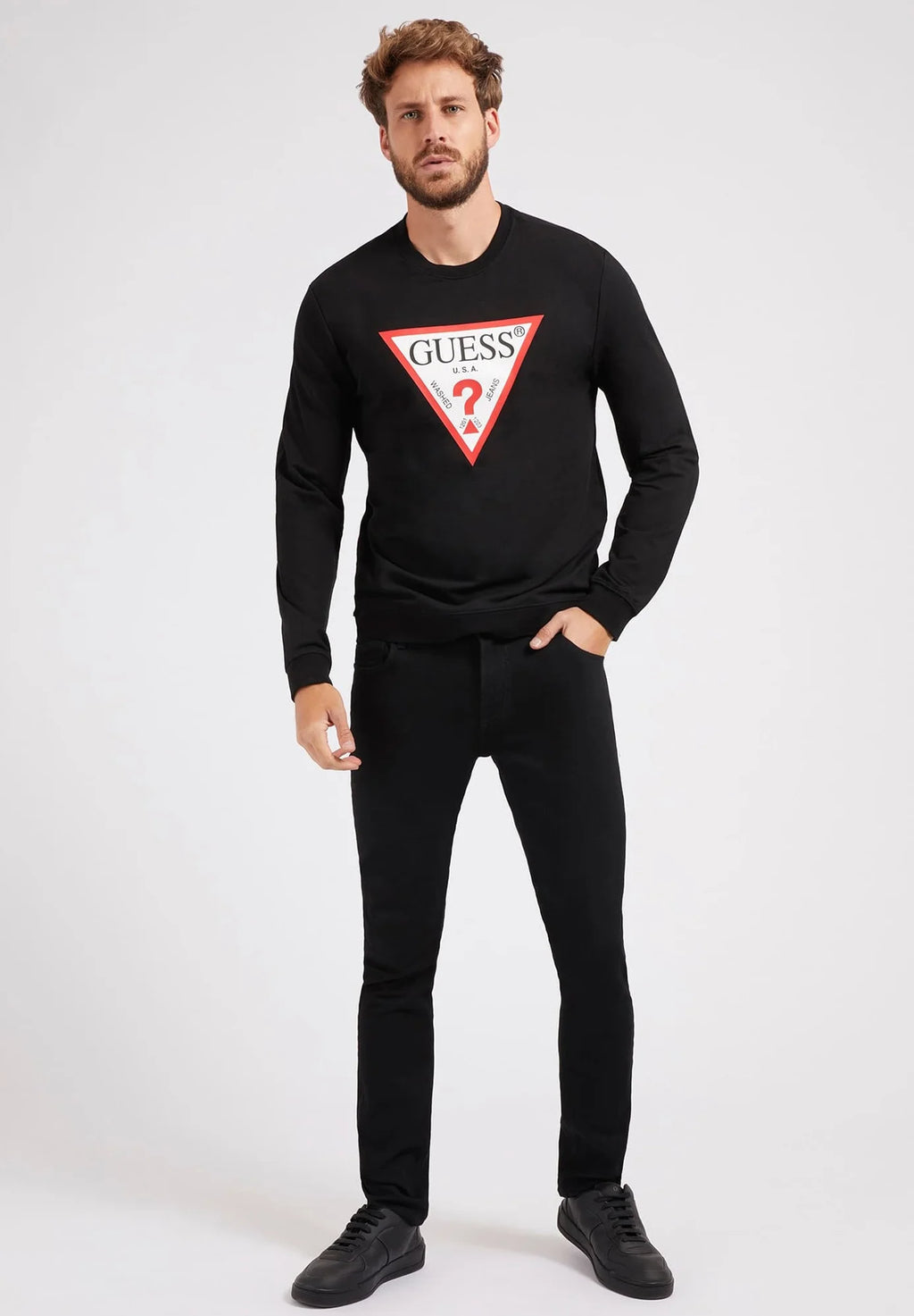 GUESS AUDLY SUDADERA REGULAR FIT NEGRA