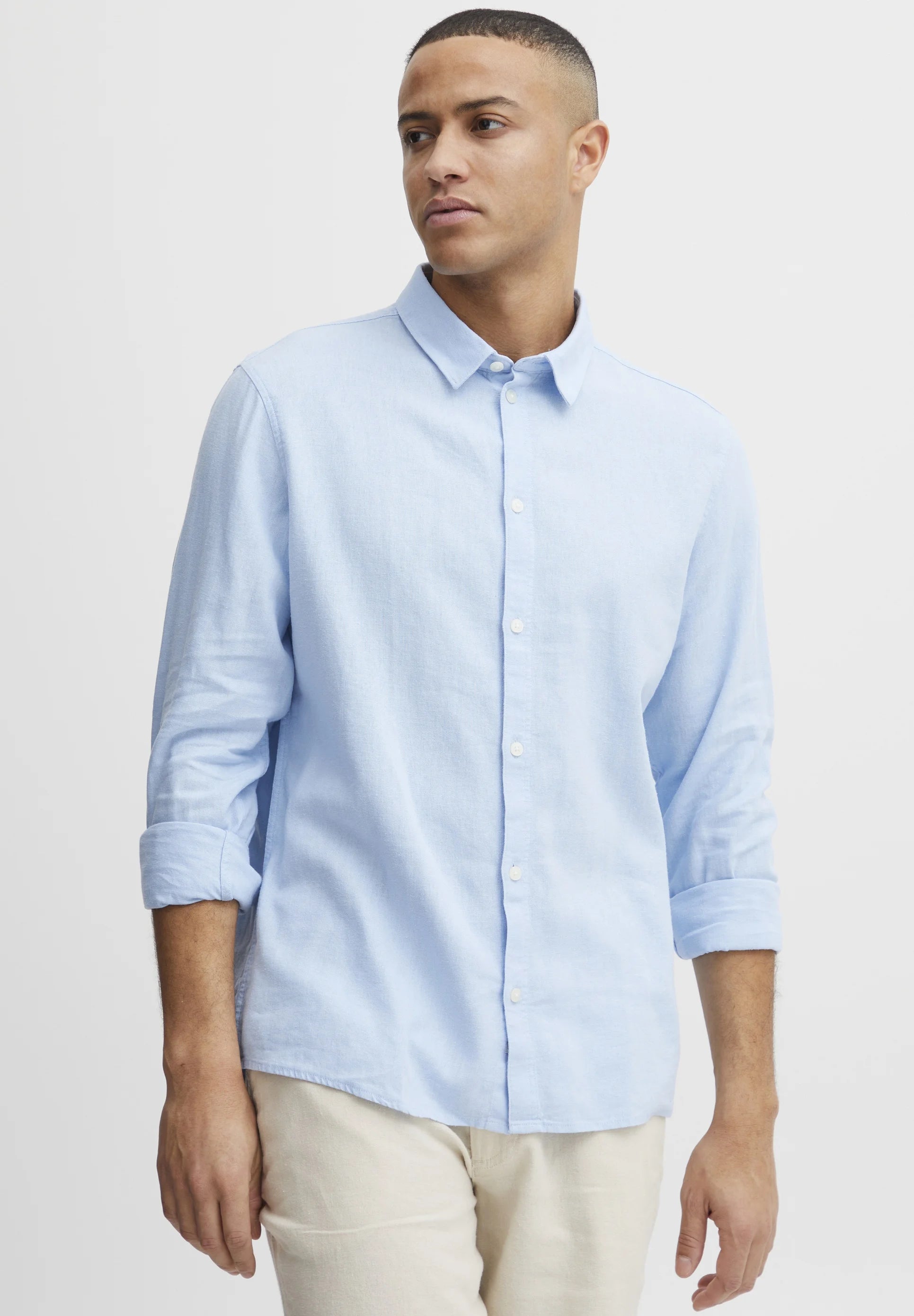 SOLID LINO SDENEA ALLAN LS CHANBRAY BLUE