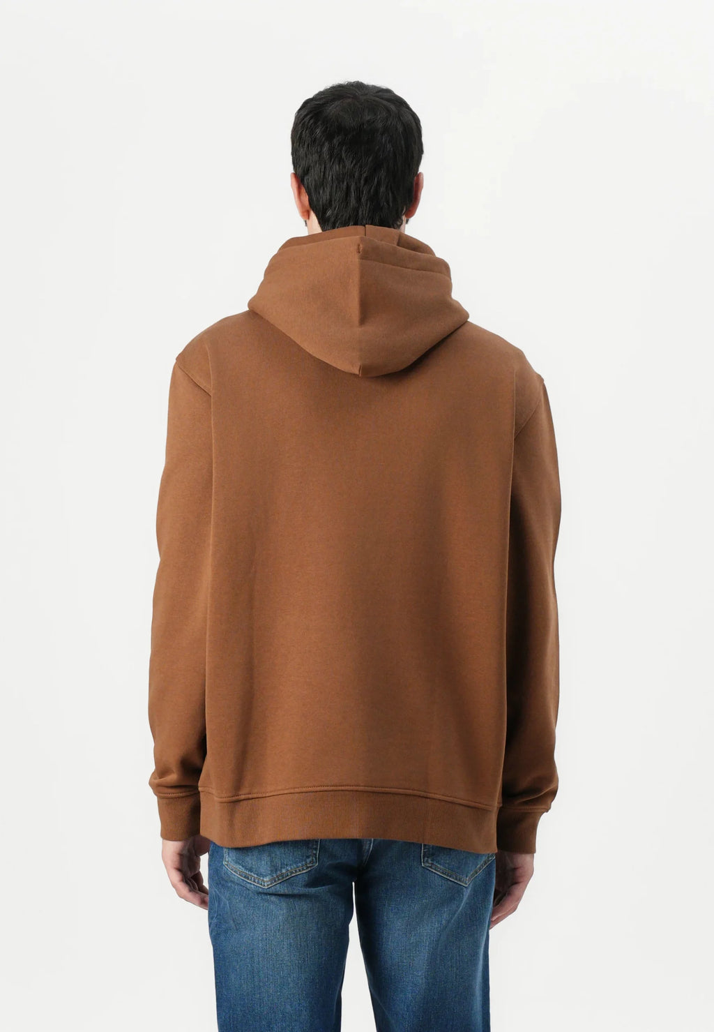 TOMMY JEANS SUDADERA CON CAPUCHA REGULAR FIT MARRÓN LOGO BORDADO BLANCO