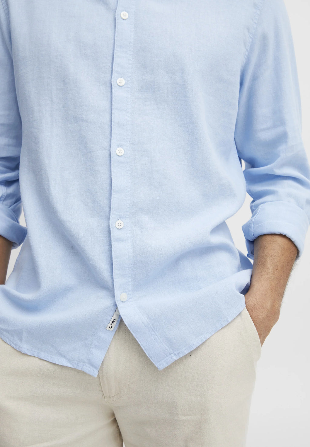 SOLID LINO SDENEA ALLAN LS CHANBRAY BLUE