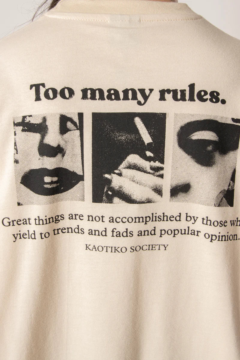 KAOTIKO TOO MANY RULES CAMISETA OVERSIZE FIT PIEDRA