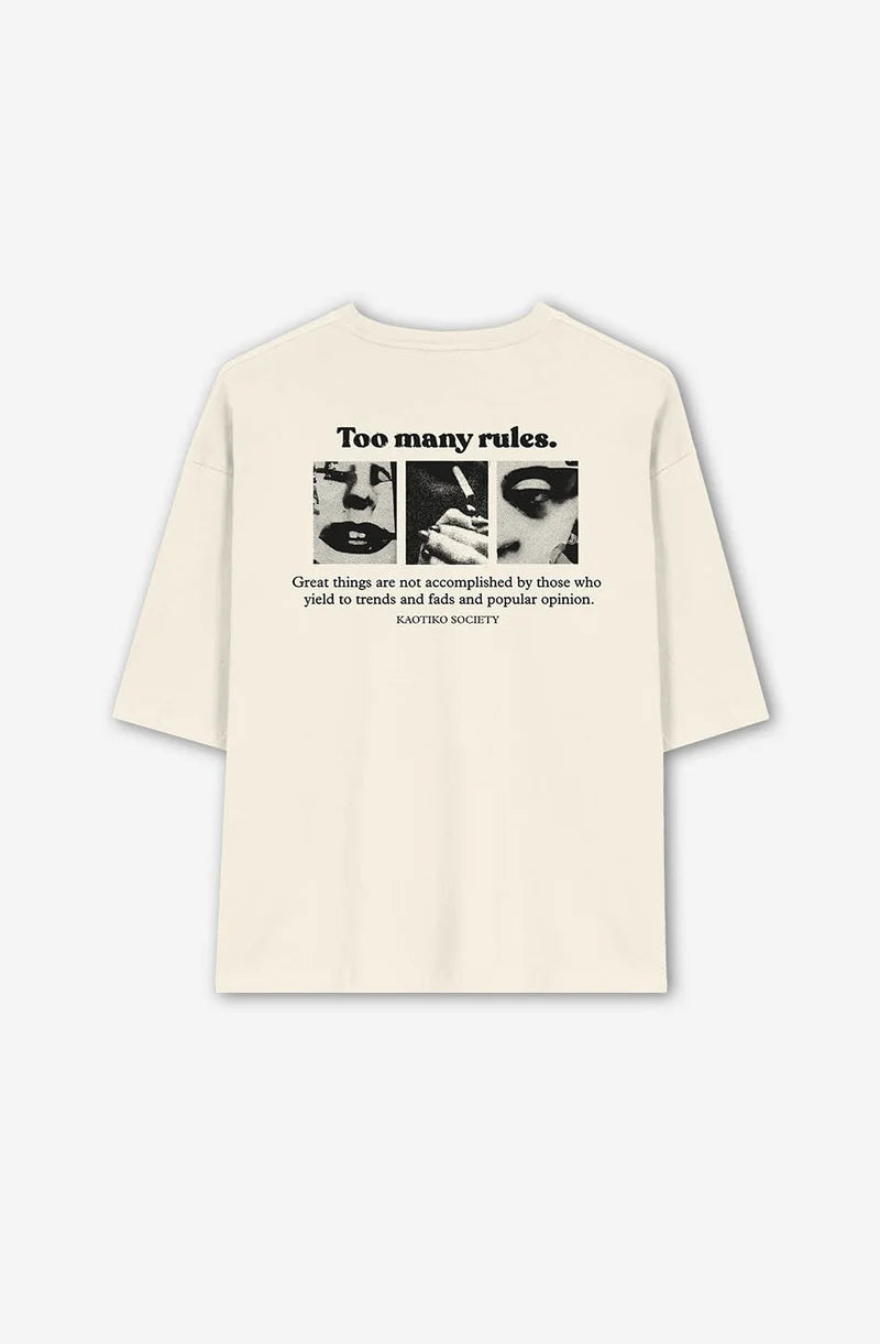 KAOTIKO TOO MANY RULES CAMISETA OVERSIZE FIT PIEDRA