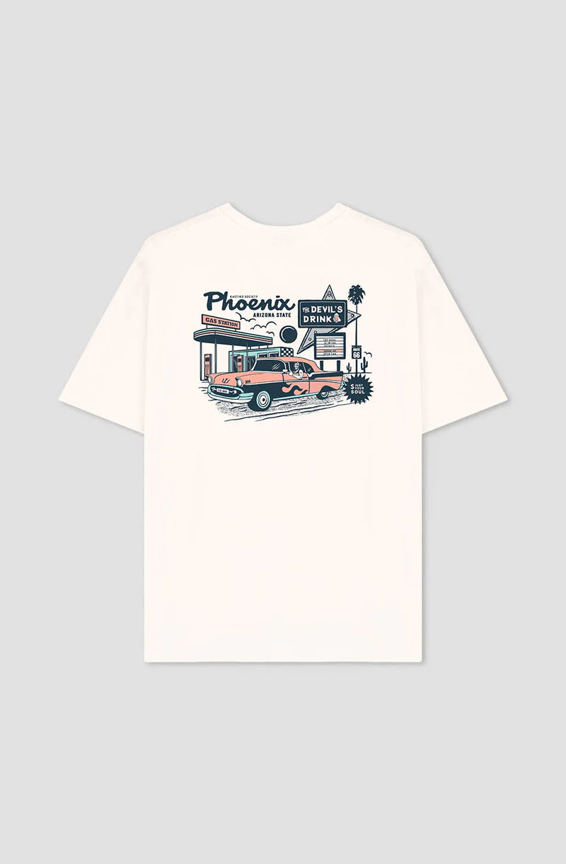 KAOTIKO GAS STATION CAMISETA OVERSIZE FIT ORGANIC COTTON BLANCA