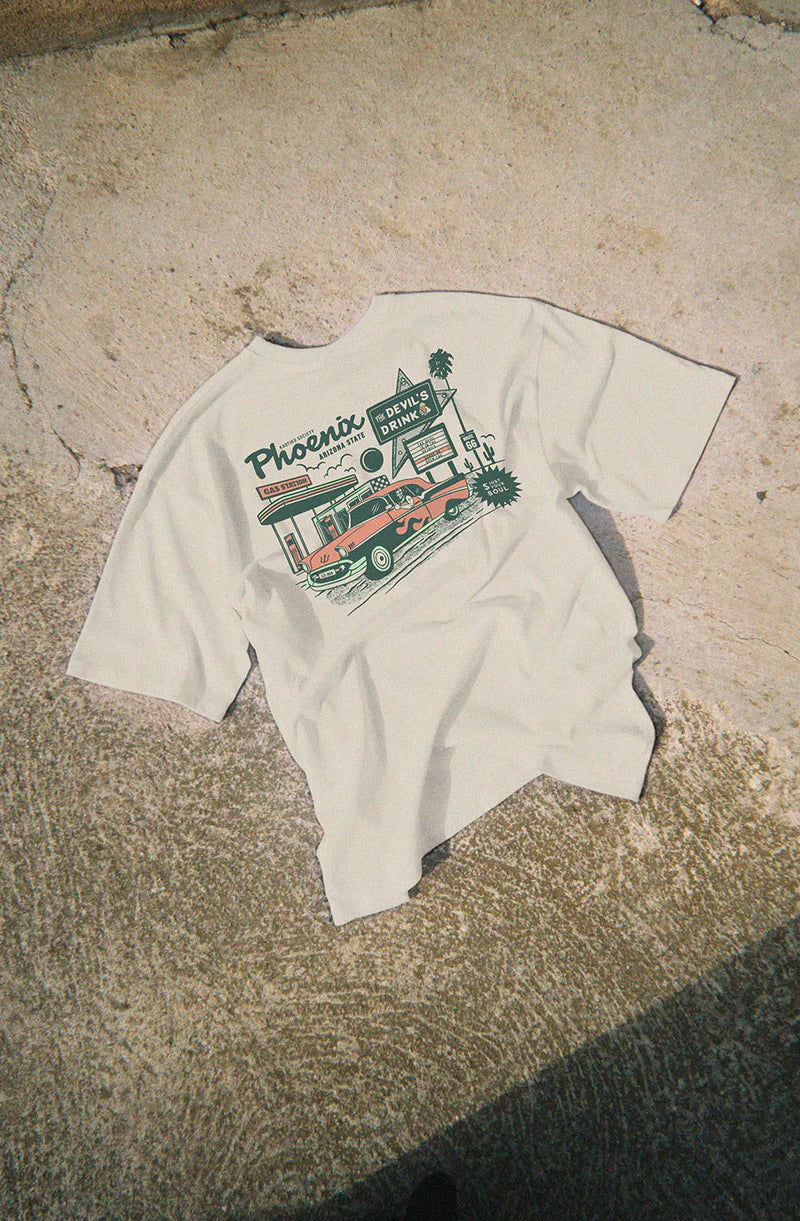 KAOTIKO GAS STATION CAMISETA OVERSIZE FIT ORGANIC COTTON BLANCA
