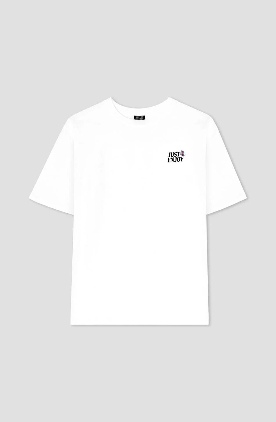 KAOTIKO JUST ENJOY CAMISETA ORGANIC COTTON OVERSIZE FIT BLANCA