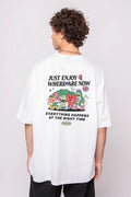 KAOTIKO JUST ENJOY CAMISETA ORGANIC COTTON OVERSIZE FIT BLANCA