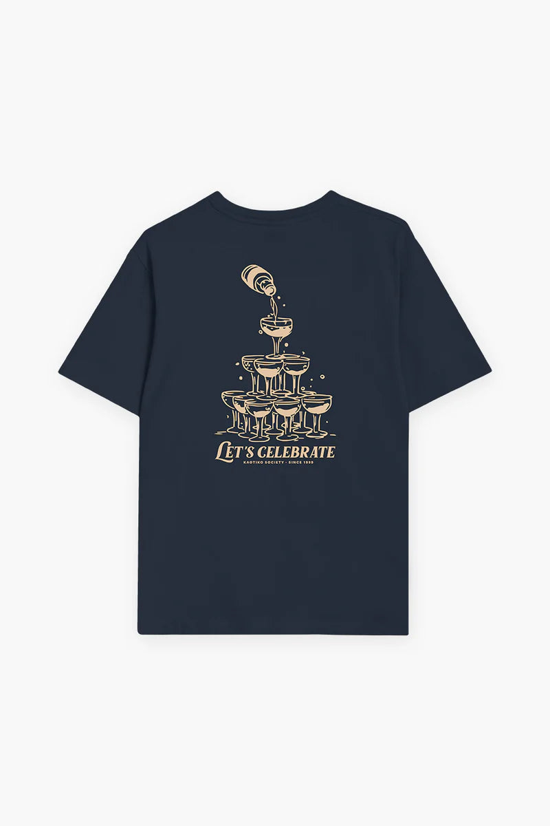 KAOTIKO LET’S CELEBRATE CAMISETA OVERSIZE FIT AZUL MARINO