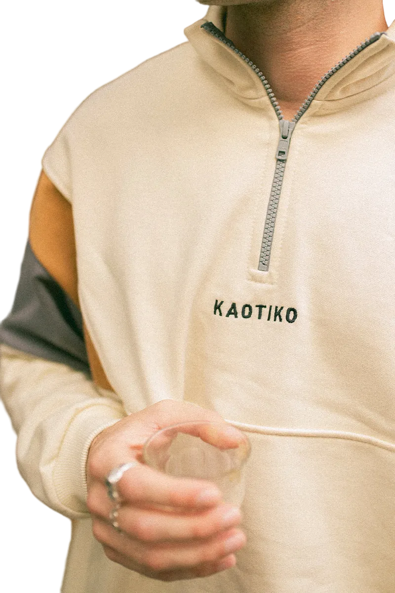 KAOTIKO ARTHUR SUDADERA OVERSIZE FIT BONE / AVELLANA
