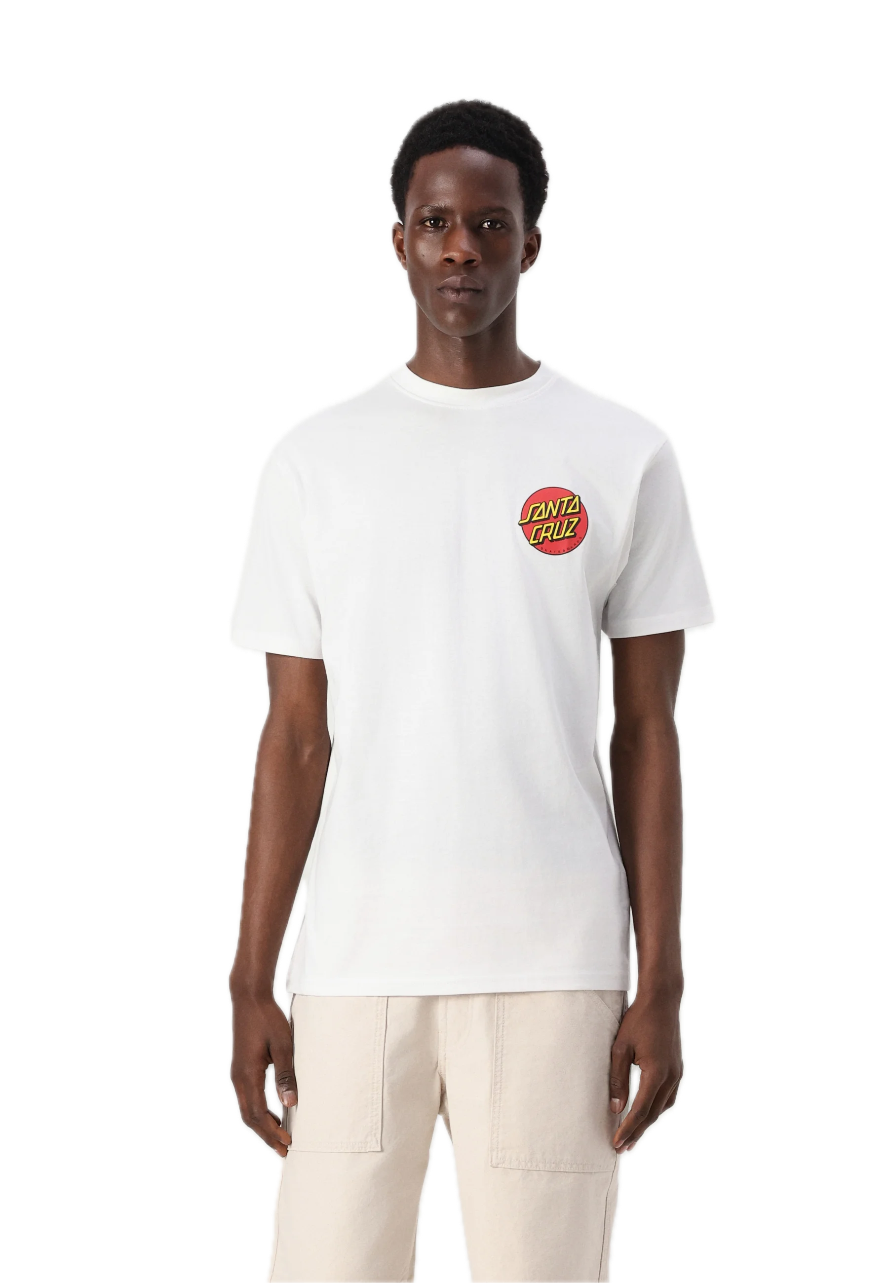 SANTA CRUZ CLASSIC DOT CHEST CAMISETA BLANCA