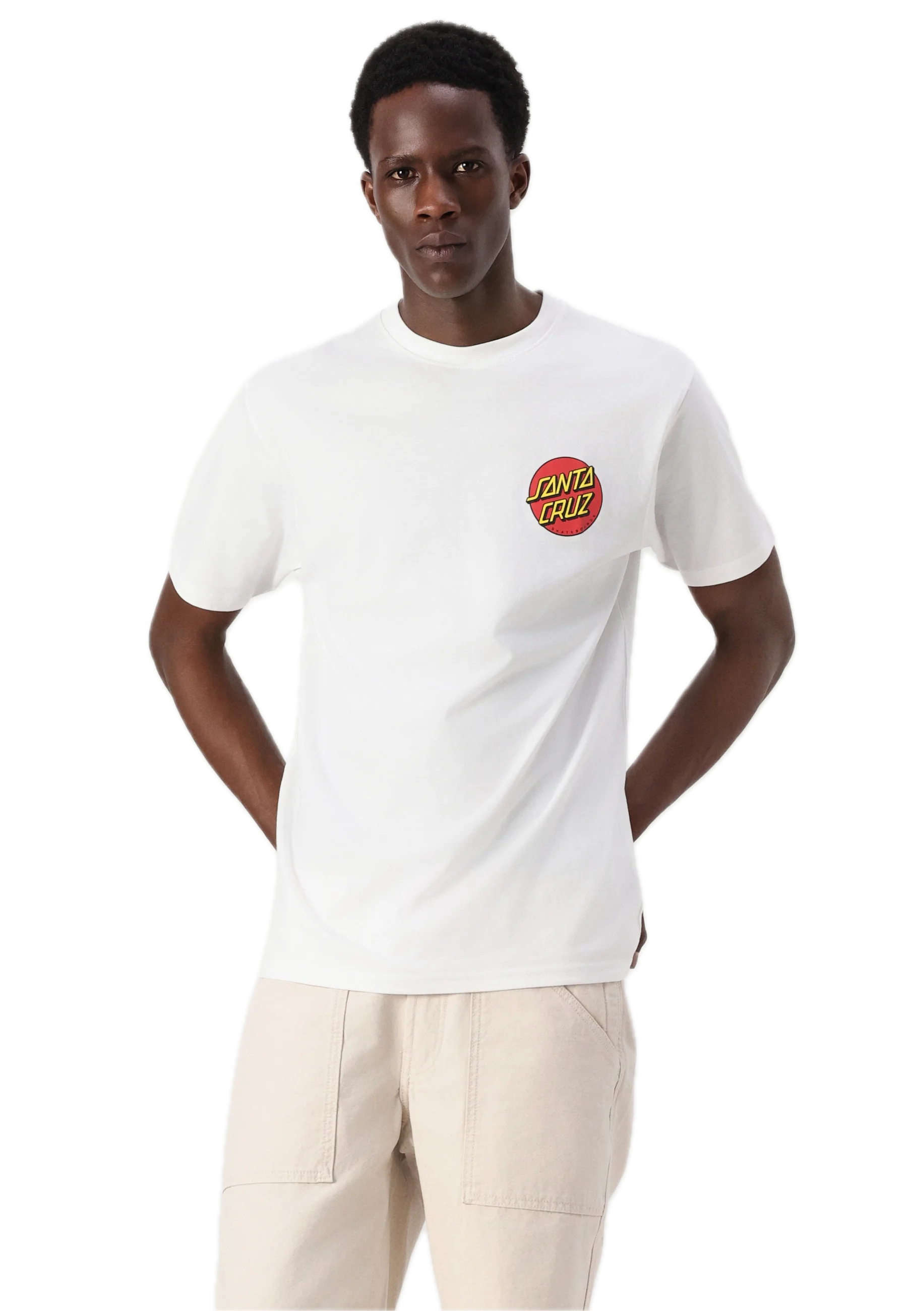 SANTA CRUZ CLASSIC DOT CHEST CAMISETA BLANCA