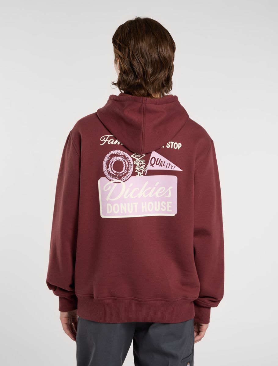 DICKIES DONUT HOUSE SUDADERA CON CAPUCHA BURDEOS