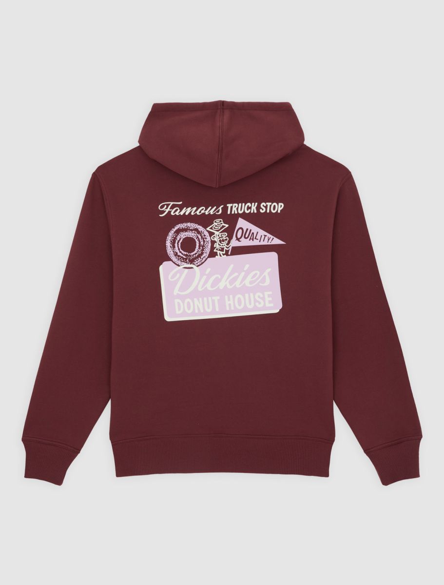 DICKIES DONUT HOUSE SUDADERA CON CAPUCHA BURDEOS