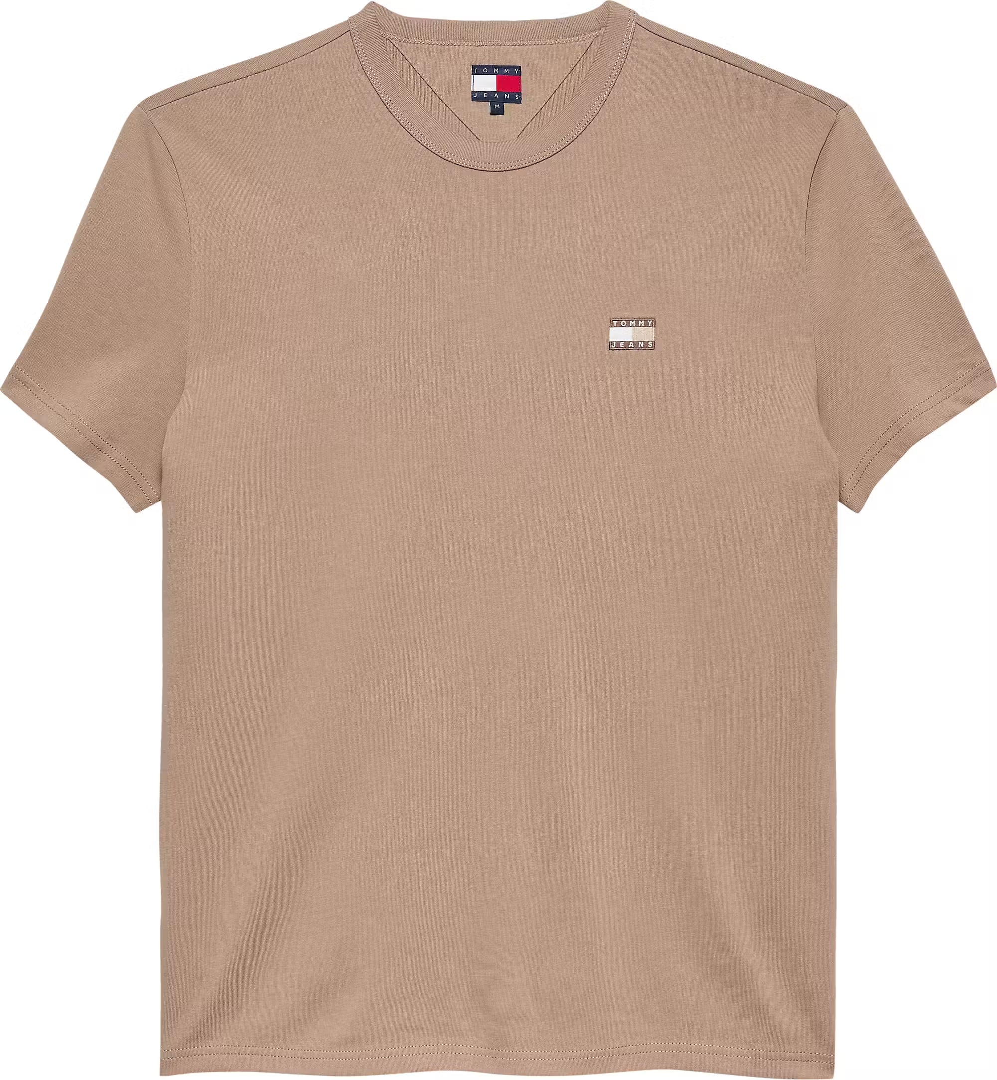 TOMMY JEANS REGULAR BADGE CAMISETA REGULAR FIT COASTAL TAUPE