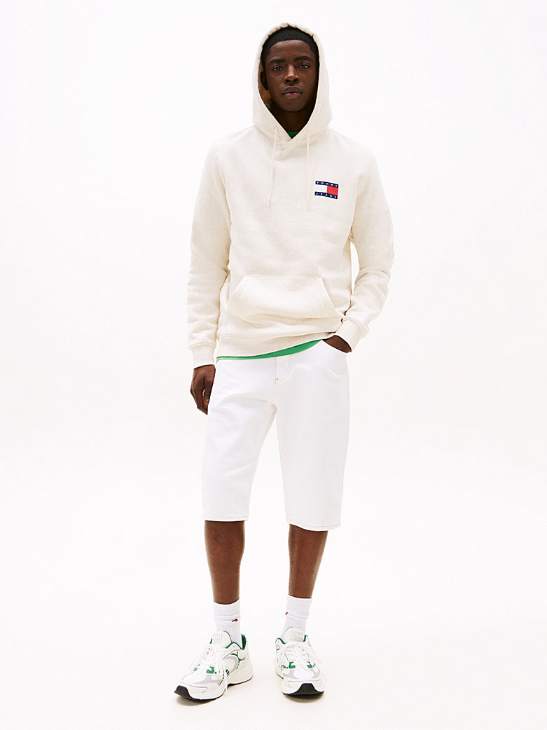 TOMMY JEANS ESSENTIAL FLAG SUDADERA CON CAPUCHA REGULAR FIT BLANCA
