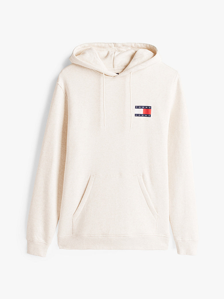 TOMMY JEANS ESSENTIAL FLAG SUDADERA CON CAPUCHA REGULAR FIT BLANCA