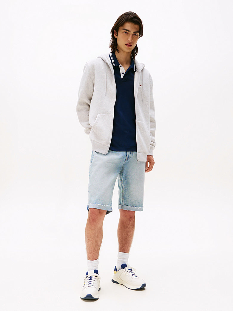 TOMMY JEANS SUDADERA CREMALLERA CON CAPUCHA REGULAR FIT GRIS CLARO