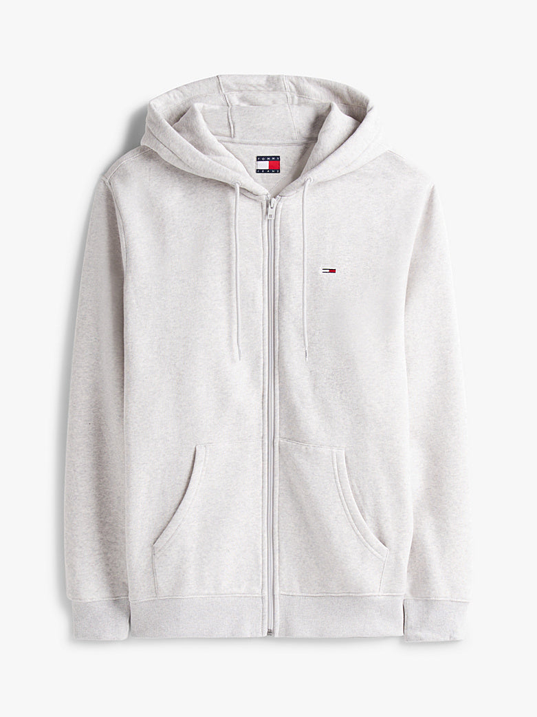 TOMMY JEANS SUDADERA CREMALLERA CON CAPUCHA REGULAR FIT GRIS CLARO