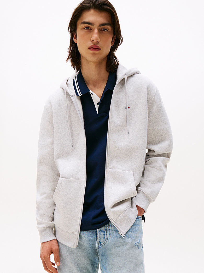 TOMMY JEANS SUDADERA CREMALLERA CON CAPUCHA REGULAR FIT GRIS CLARO