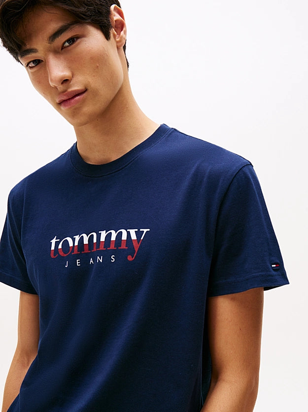 TOMMY JEANS LETRAS CAMISETA CUELLO REDONDO REGULAR FIT AZUL MARINO OSCURO