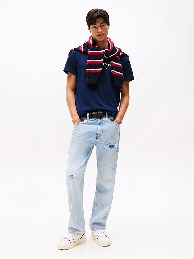TOMMY JEANS LETRAS CAMISETA CUELLO REDONDO REGULAR FIT AZUL MARINO OSCURO