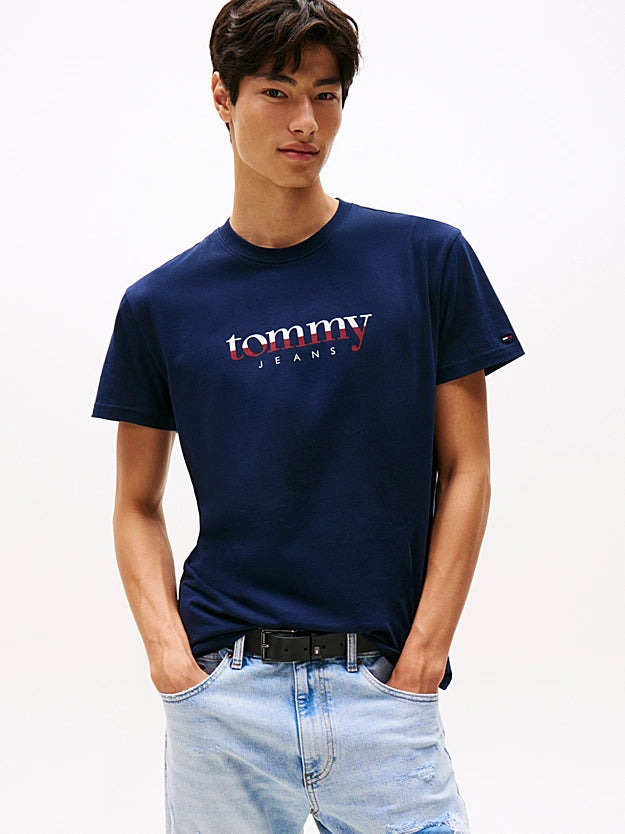 TOMMY JEANS LETRAS CAMISETA CUELLO REDONDO REGULAR FIT AZUL MARINO OSCURO