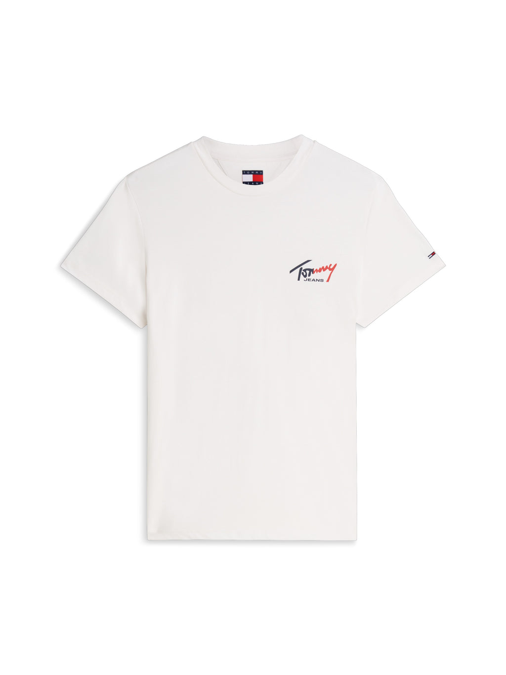 TOMMY JEANS CAMISETA LOGO PECHO 90´S MULTICOLOR SLIM FIT BLANCO ROTO