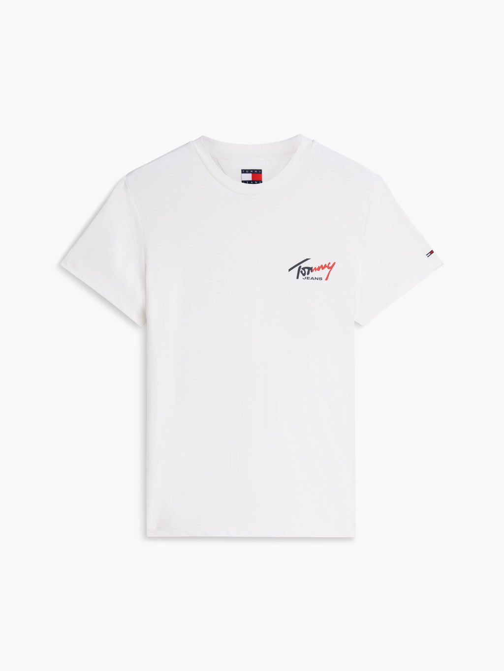 TOMMY JEANS CAMISETA LOGO PECHO 90´S MULTICOLOR SLIM FIT BLANCO ROTO
