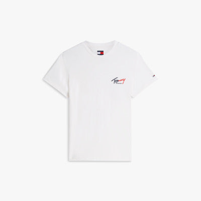 TOMMY JEANS CAMISETA LOGO PECHO 90´S MULTICOLOR SLIM FIT BLANCO ROTO